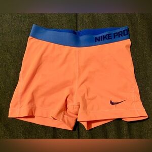 Nike Coral and Blue Athletic Shorts